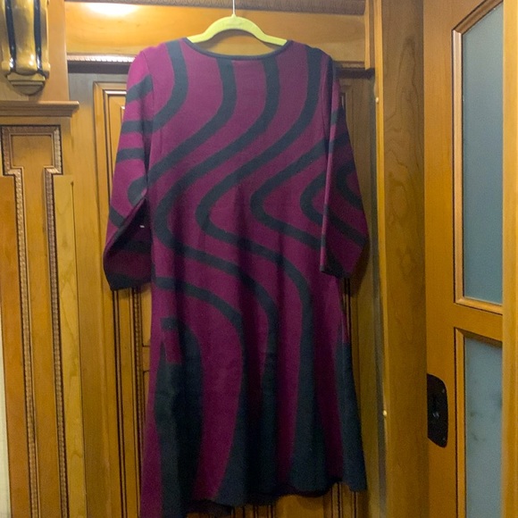 NWOT Nina Leonard Jacquard Long Sleeve Sweater Dress Size Large - Picture 5 of 9